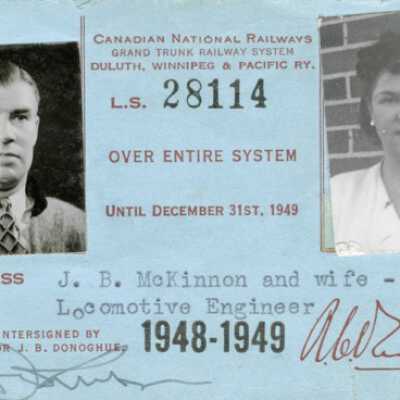 Canadian National Railways: Entire System Pass, J. B. McKinnon and Wife,1948-1949