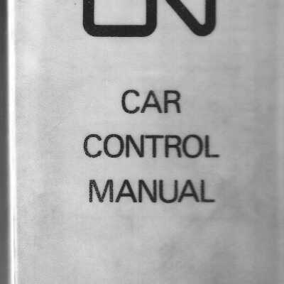 CN Car Control Manual 1982 Capreol