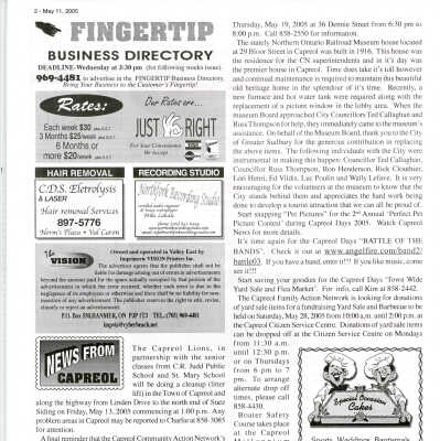 "News From Capreol: NORMHC Water Tank and Furnace" in The Vision, May 11, 2005