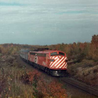 Photograph, Canadian Pacific Engine 1404 and Passenger Train