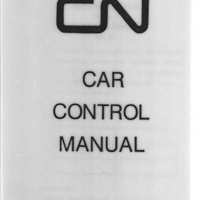 CN Car Control Manual 1984 Capreol
