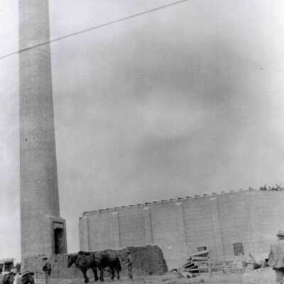 Photograph, Falconbridge Mines, New Smelter and Smoke Stack, in construction, Sudbury, Ontario, August 1929.