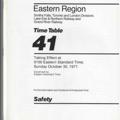 CP Rail - Eastern Region Time Table 41