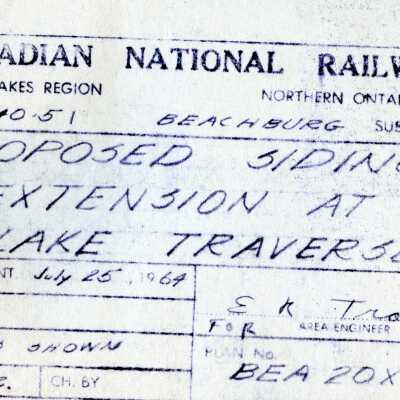 Canadian National: Plan Showing the Proposed Siding Extension at Lake Traverse