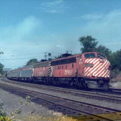 Photograph, Canadian Pacific Engine 1418 and Passenger Train
