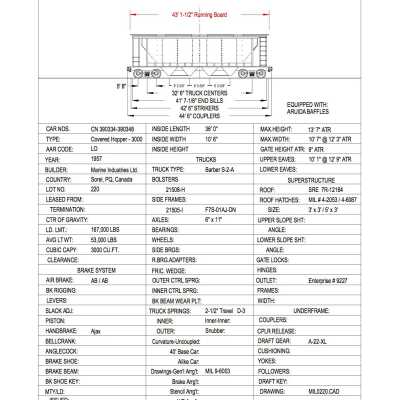 Document, Rolling Stock Plan, Canadian National Railway, CN390334-390348.