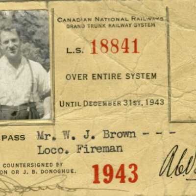 Canadian National: Entire System Pass, W. J Brown, 1943
