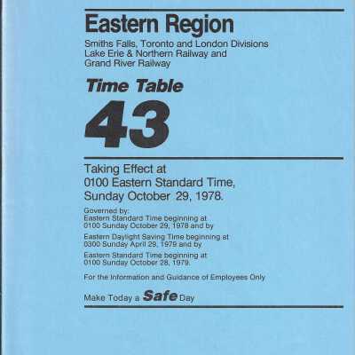 CP Rail - Eastern Region Time Table 43