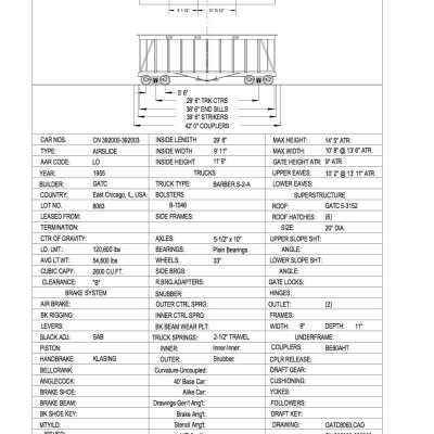 Document, Rolling Stock Plan, Canadian National Railway, CN392000-392003.