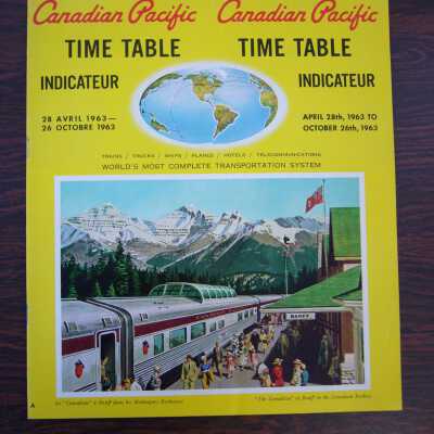 Canadian Pacific Time Table April 28th, 1963 to October 26th, 1963