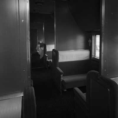 Photograph, Canadian National Railways (CNR) Buffet Sleeper car - interior view.