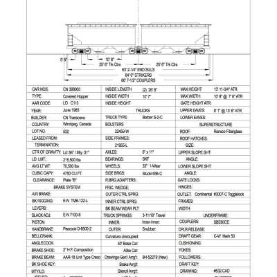 Document, Rolling Stock Plan, Canadian National Railway, CN398000.