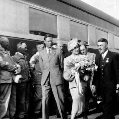 Photograph - Capreol's Mayor Coyne with King George VI and Queen Elizabeth, Capreol 1939