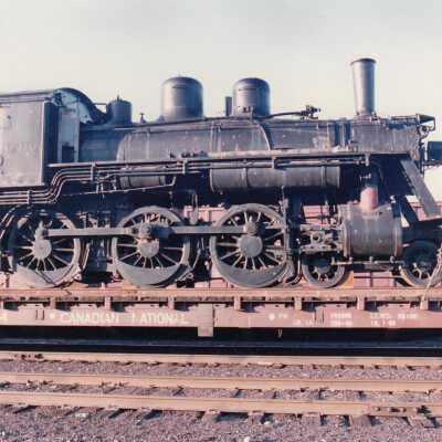 Photograph - Canadian National Steam Locomotive 152 being transported (Series of 49 Pictures)
