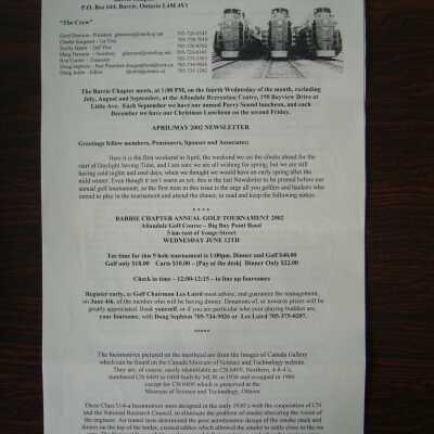 CN Pensioners Association April/May 2002 Newsletter
