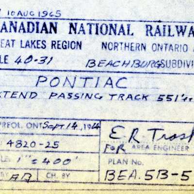Canadian National: Plan Showing the Extend Passing Track (by 551’) at Pontiac