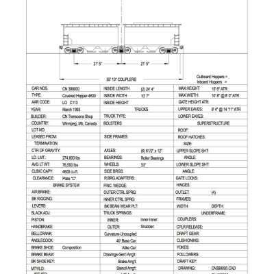Document, Rolling Stock Plan, Canadian National Railway, CN399000.