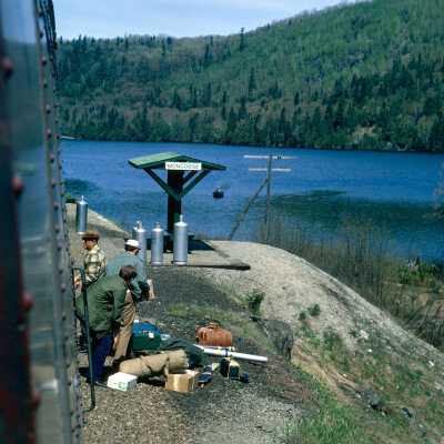 Photograph, Algoma Central Mongoose passenger shelter, 1971.