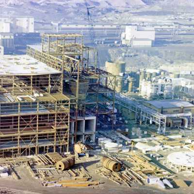 Photograph, New Falconbridge Smelter, AKA Smelter Environmental Improvement Project, under construction in 1978.