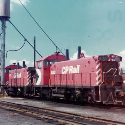 Photograph, Canadian Pacific Engine 8153 yard switcher and 2 other engines