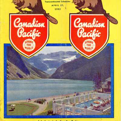 Passenger Schedules, Canadian Pacific Railway, Eastern Canada and Transcontinental Schedules, April 27th 1952.