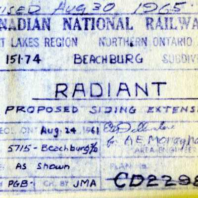 Canadian National: Plan Showing the Proposed Siding Extension at Radiant