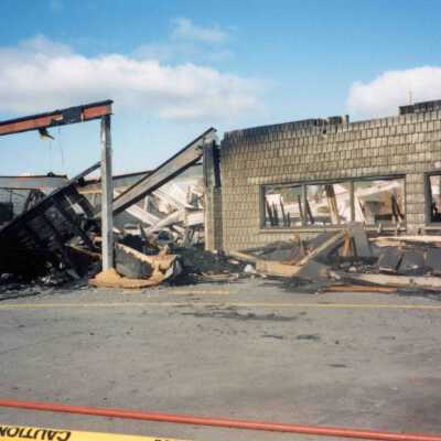 Photograph, Mazzuca Chrysler Dealership Fire.