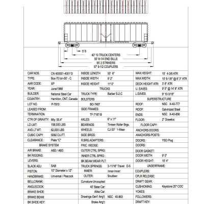 Document, Rolling Stock Plan, Canadian National Railway, CN400001-400113.