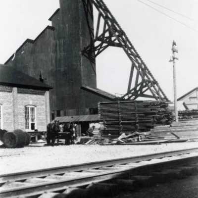 Photograph, Frood Extension Mine, Head Frame of the Mond Nickel's shaft, Sudbury District, Ontario, 1927.