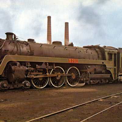 Vanishing Vistas flashcard - CN steam locomotive No. 5701, Spadina Roundhouse, Toronto, Ontario