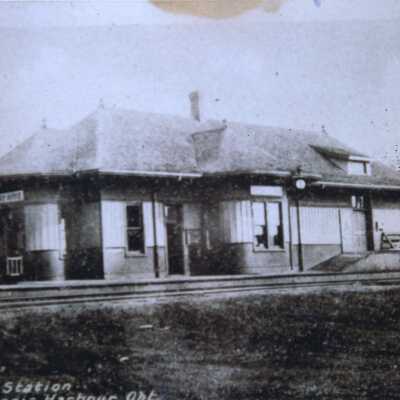 Photograph, CNR Station at Victoria Harbour, Ontario.