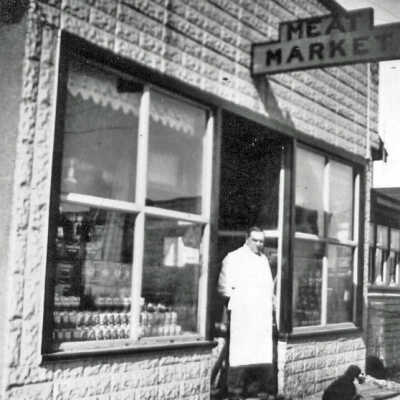 Photograph, Barrand's Meat Market, Roy Barrand, 101 Young Street, Capreol, Ontario.