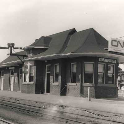 Photograph, CNR Station, West Toronto, Toronto, Ontario. Located at Davenport Road and Old Weston Road, 1964.