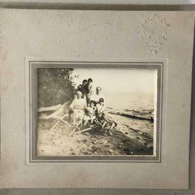Photograph of 6 people along riverbank.