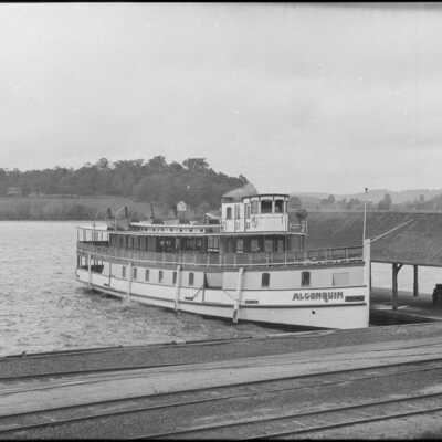 Photograph, Steamer "Algonquin" at the dock in Huntsville, Ontario, 1 July, 1918.