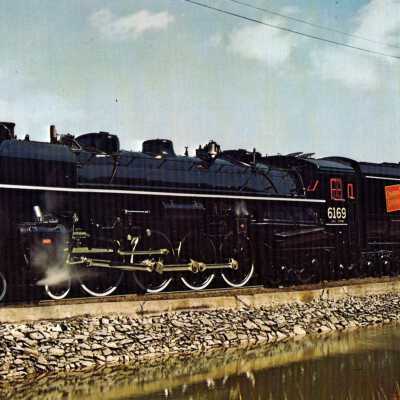 Vanishing Vistas flashcard - CN's "Northern" steam locomotive No. 6169
