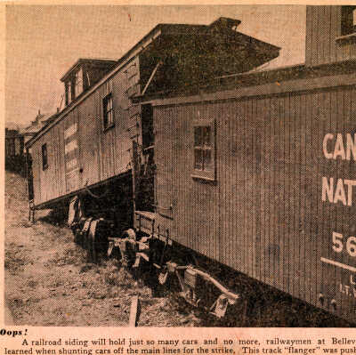 Newspaper Photo, Caboose Accident