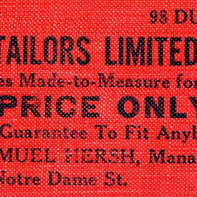 Photograph, Advertisement, Tip-Top Tailors.