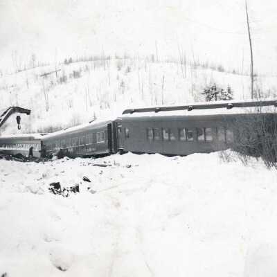 Photograph, Derailment, CNR Passenger Train, Unknown Location.