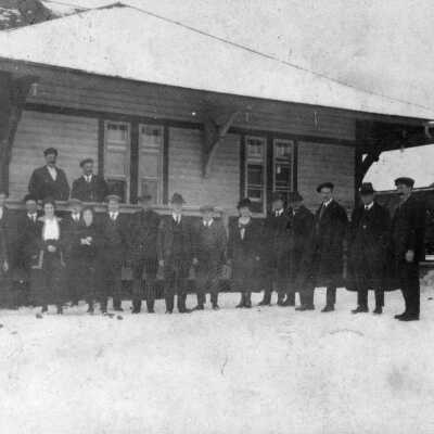 Photograph - Group portrait, CNR Station, Capreol, Ontario.