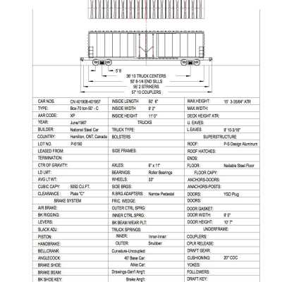 Document, Rolling Stock Plan, Canadian National Railway, CN401908-401957.
