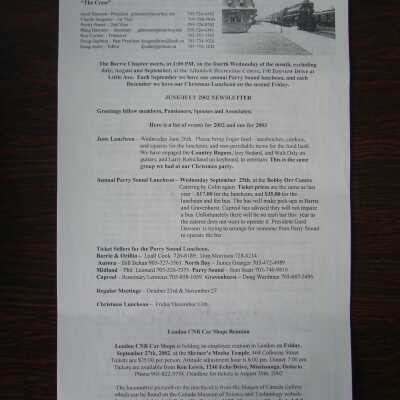 CN Pensioners Association June/July 2002 Newsletter