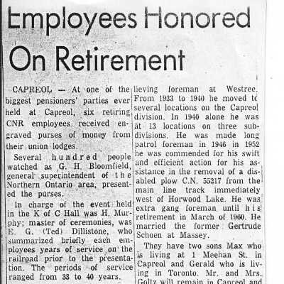 Employees Honoured on Retirement