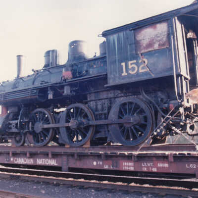 Photograph - Canadian National Steam Locomotive 152 being transported (Series of 49 Pictures)