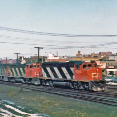Photograph, Canadian National Engine 9562 and Freight Train