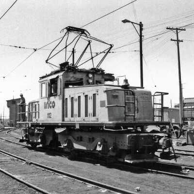 Photograph - INCO switch engine (?) 112 in railroad yard