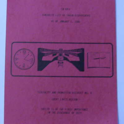 CN Rail Great Lakes Region Seniority List of Train Dispatchers, Seniority and Promotion District No. 4, January 1986