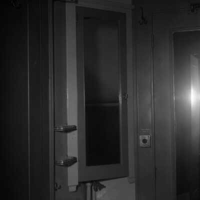 Photograph, Canadian National Railways (CNR) car - armoire in bathroom.