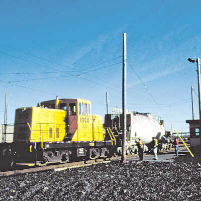 Photograph, INCO Hot Metal Car 6, Locomotive 202.