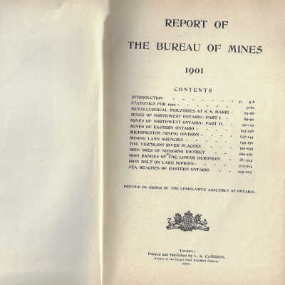 Report of the Bureau of Mines, 1901